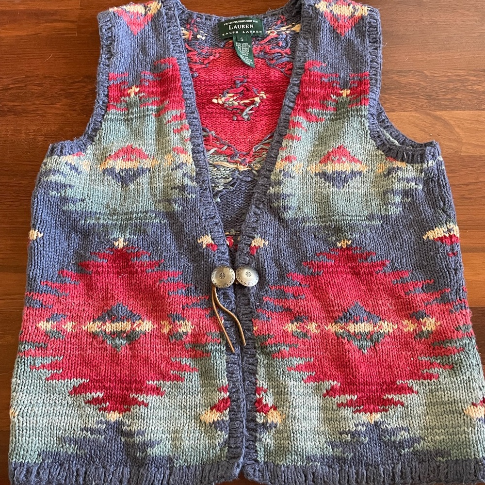 RARE Ralph Lauren Navajo Native American sweater vest S